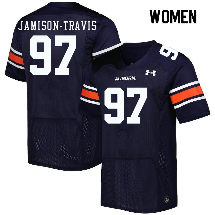 Women #97 Quientrail Jamison-Travis Auburn Tigers College Football Jerseys Stitched Sale-Navy